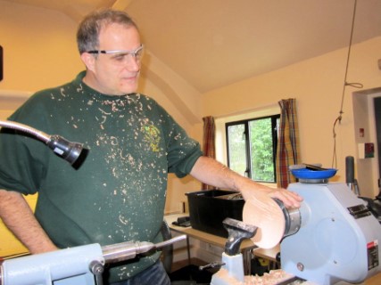 Paul making the shavings fly